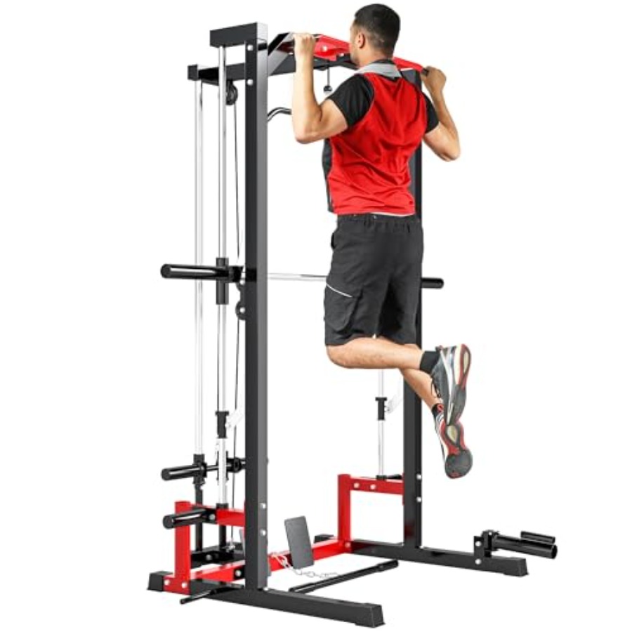 Pull Up Bar - パワーケージ スミスマシン 多機能パワーラック プルアップバー付き ラットプルダウンシステム スクワットラック