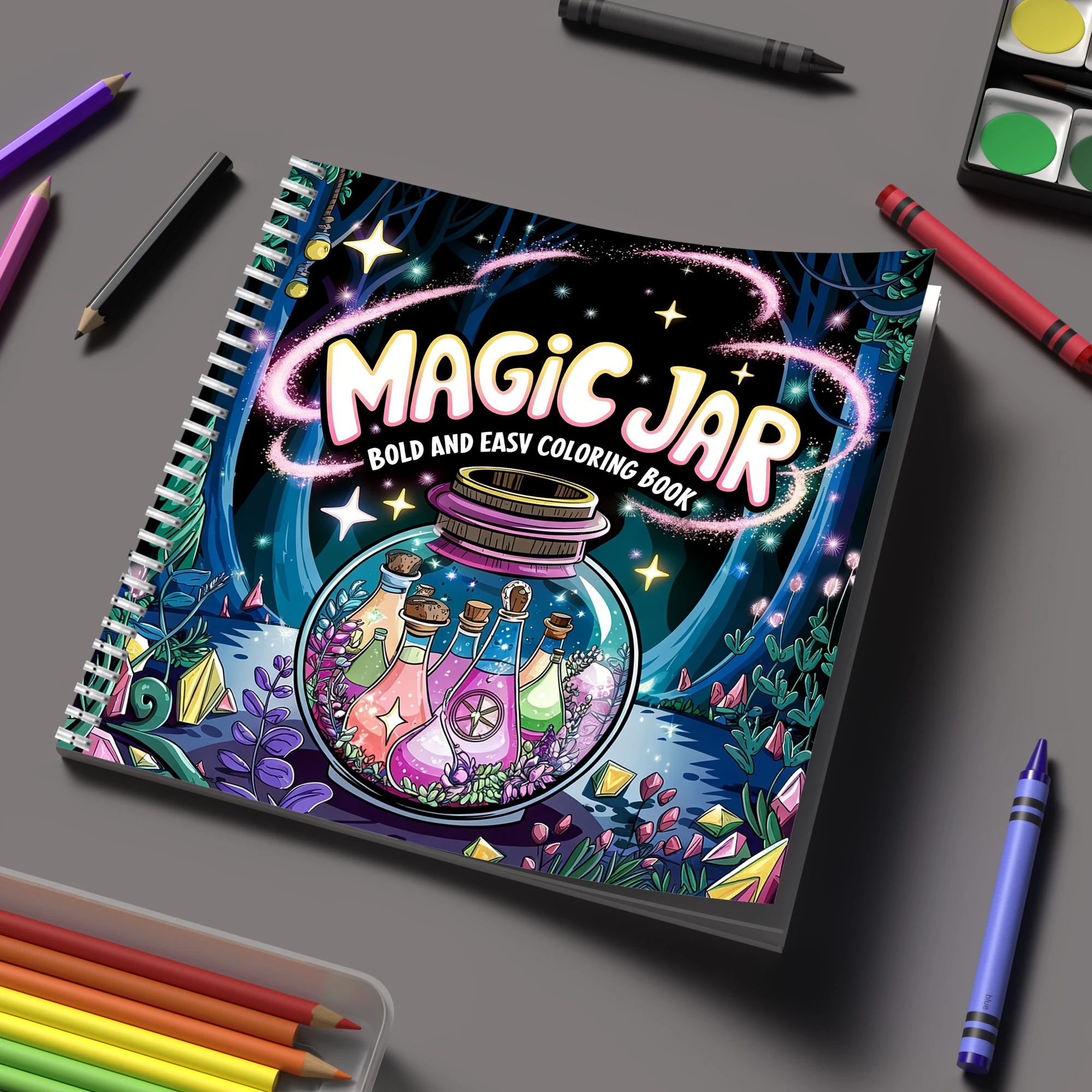 Chalk Bag - 大人の塗り絵用マジックジャー、誕生日プレゼント、新学期用品、大人向けのかわいい描画帳