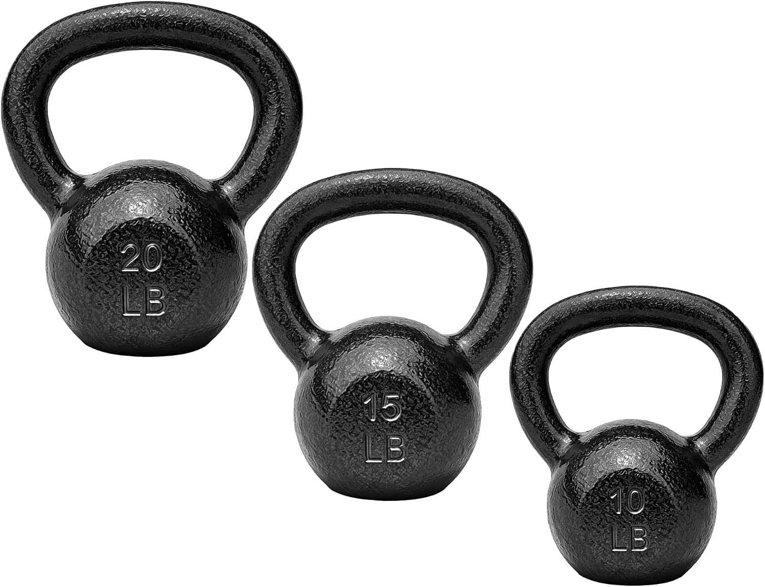 Kettlebell - 鋳鉄製ケトルベル 5～50ポンド。自宅ジムでの筋力トレーニングに最適なケトルベル。単品またはセットで販売。