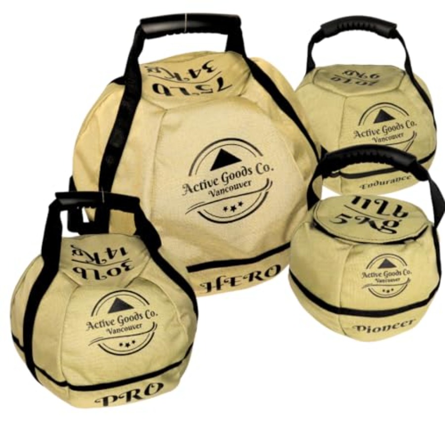 Kettlebell - フィットネスワークアウト用ケトルベルサンドバッグ：耐久性のあるナイロン生地、黒色、重量11ポンドから75ポンドまで調整可能、多用途で持ち運び可能（1個入り、砂なし20ポンド）