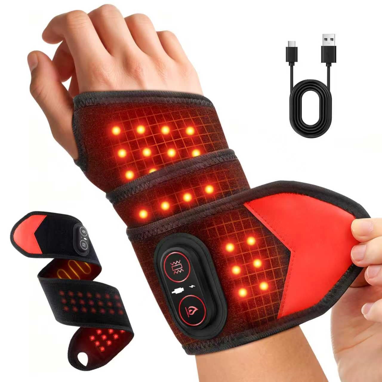 ポータブル赤色光療法ラップ 660nm 850nm LED光 - Wrist Wraps のレビューと価格