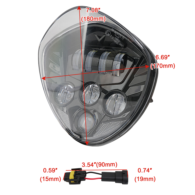 ブラック LED オートバイヘッドライトアセンブリ ビクトリ - Crossfit Victory のレビューと価格