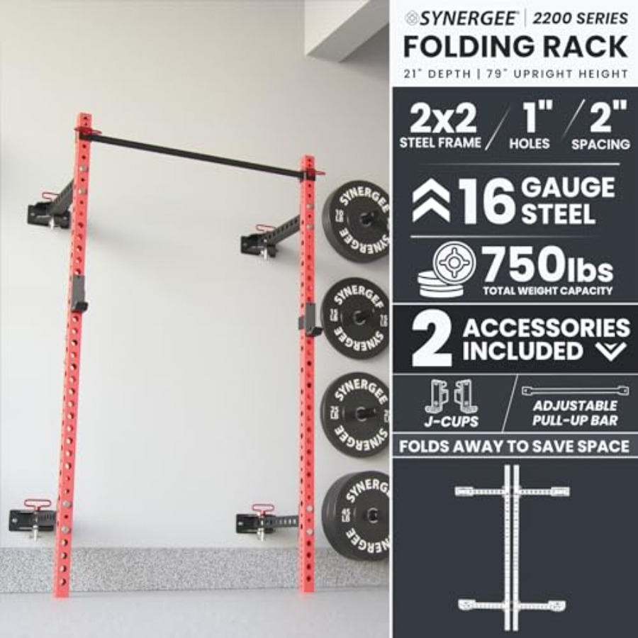 2200シリーズ折りたたみ式スクワットラック（Jカップ付き調 - Pull Up Bar のレビューと価格