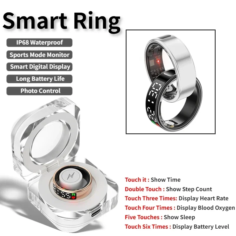 男性と女性のためのインテリジェントリング,心拍数と血中酸素の - Gymnastic Ring のレビューと価格