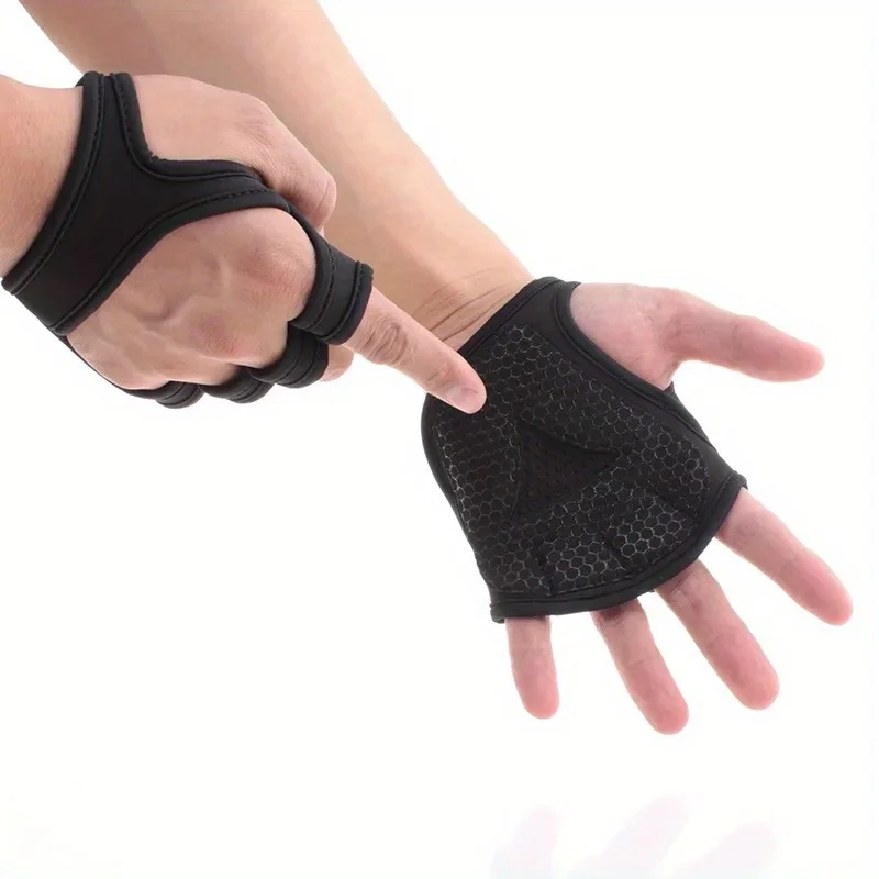男性と女性のためのフィットネスグローブ,滑り止め,ハーフフィ - Weightlifting Gloves のレビューと価格